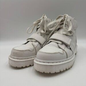Dr. Martens Zuma II Optical White Leather Ankle Boots Womens Size 9 Lace-Up